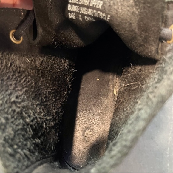 Timberland sz 9.5 monogram Wallaby black leather wedge booties - Picture 12 of 13